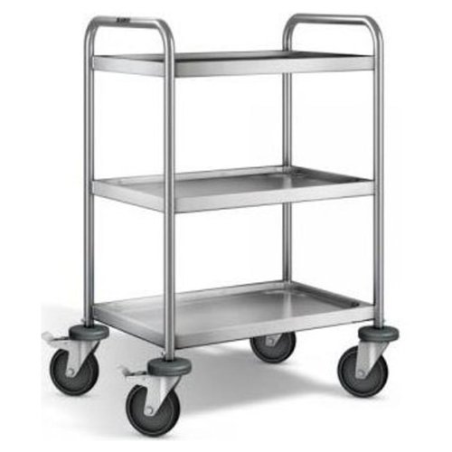  B.PRO Chariot de service en inox | 3 étagères | 70x50x95 cm 