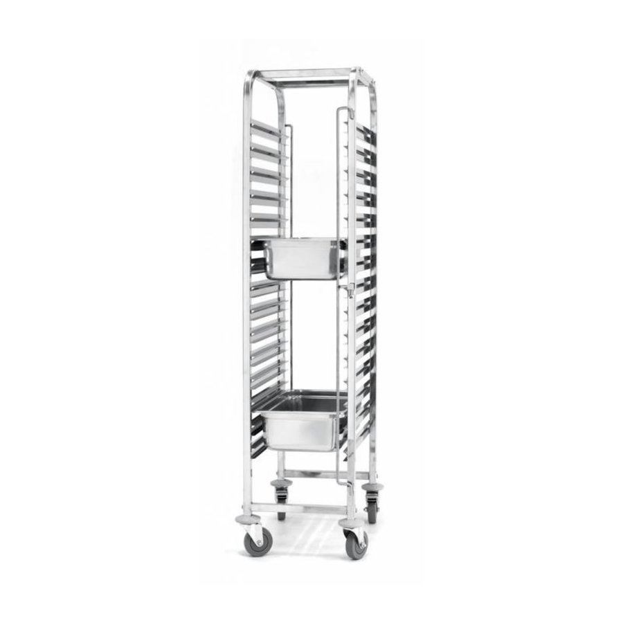 Chariot Porte-Plateaux Inox  | 15 niveaux | 38x55x173(h)cm