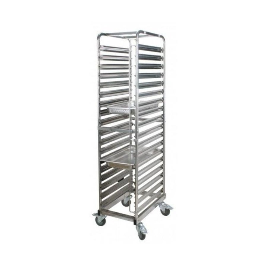 Chariot pour casiers en INOX | 18 niveaux /  L 520 x P 660 x H 1735 mm