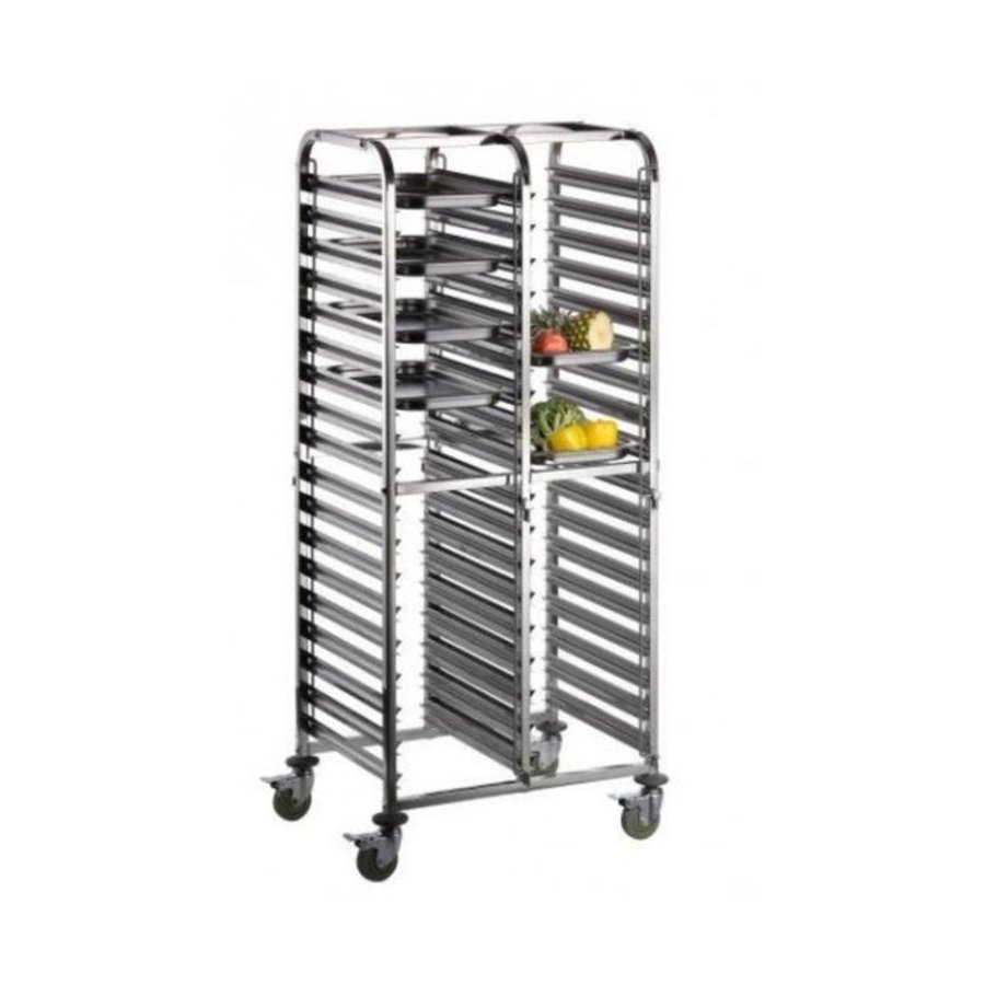 Chariot pour casiers en  INOX | 36 Niveaux / 60x40 cm (2x 18) | 833x600x1735(h)mm