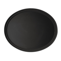 Plateau ovale fibre de verre antidérapant noir | 60 cm