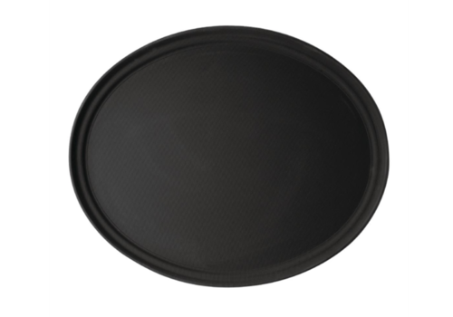  Cambro Plateau ovale fibre de verre antidérapant noir | 60 cm 