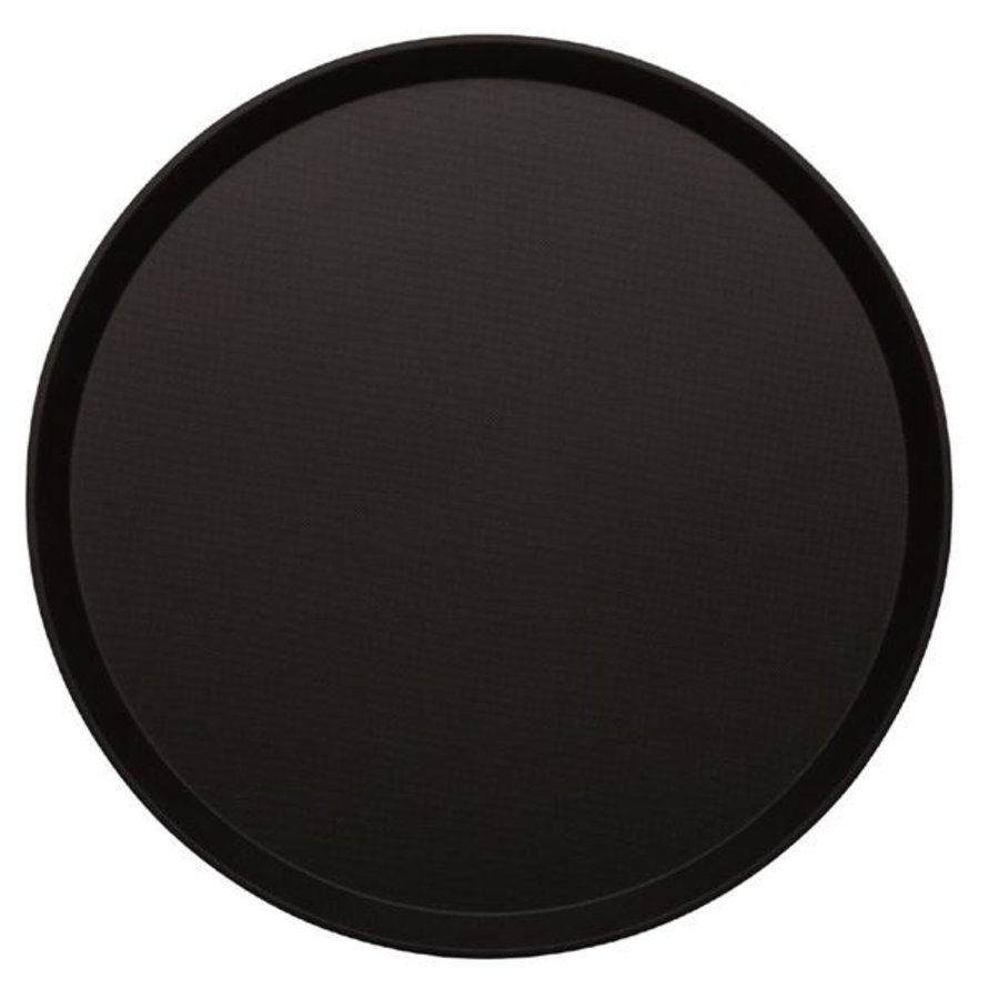 Plateau rond fibre de verre antidérapant noir | 40,5 cm
