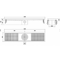 Caniveau de sol / 136,8*30*20 cm / En acier inoxydable