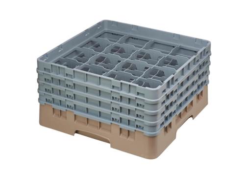  Cambro Casier à verres 16 compartiments Camrack Cambro beige hauteur max 215mm 