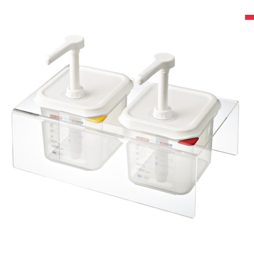  Araven Lot de 2 distributeurs de sauce Araven GN 1/6 transparents 2.6L 