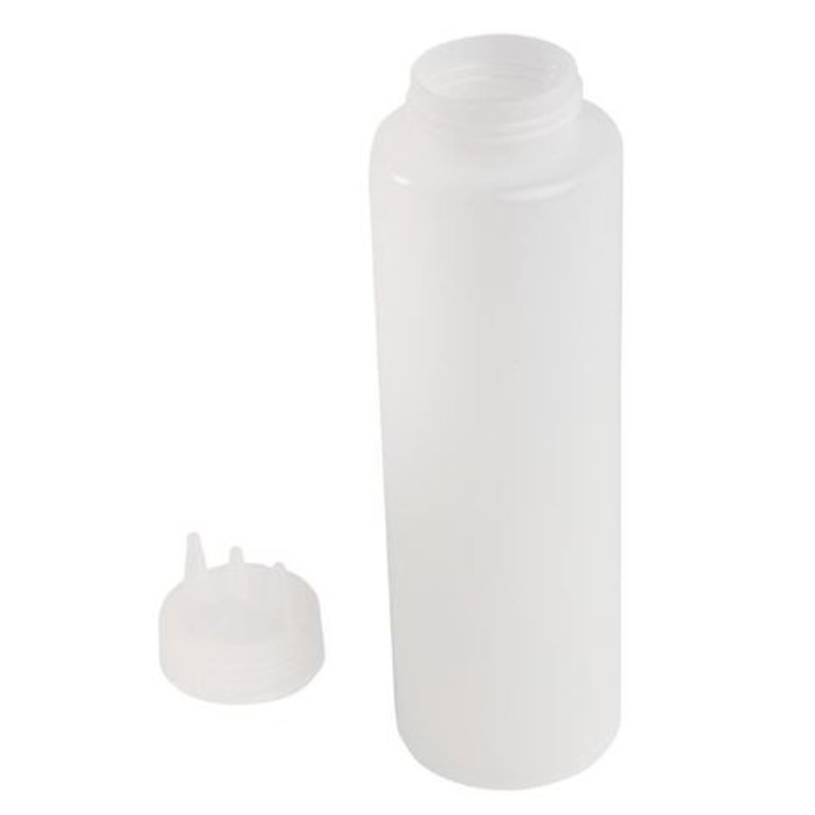 Bouteille souple transparente 3 embouts, 908ml