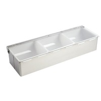 Boîte à 3 Compartiments | Inox | 76x460x152 mm