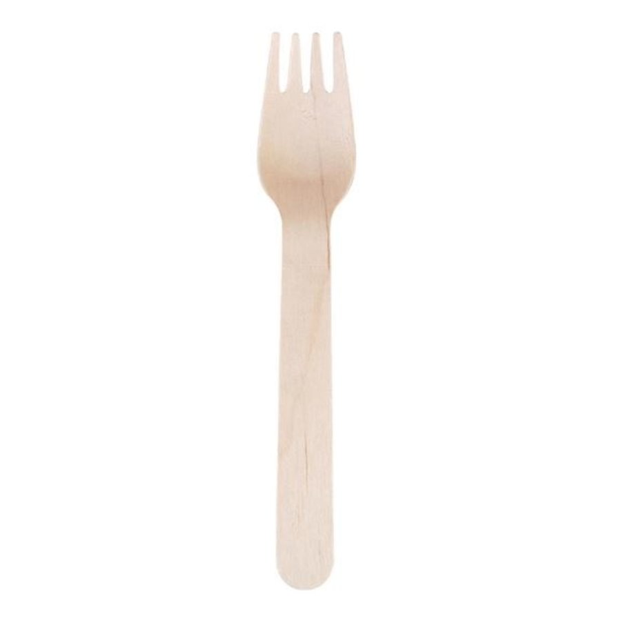 Fourchettes en bois biodégradables Fiesta Compostable | 155mm (Lot de 100)