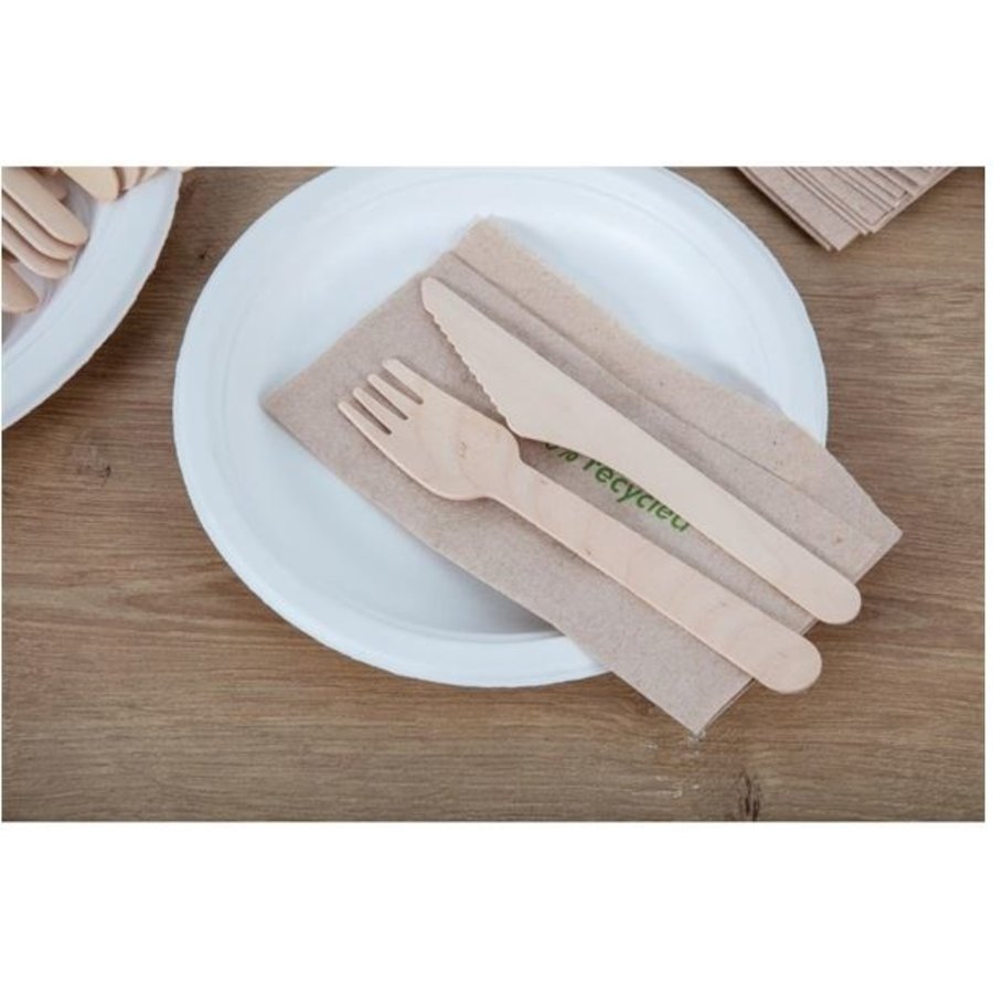 Fourchettes en bois biodégradables Fiesta Compostable | 155mm (Lot de 100)