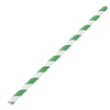 ProChef  Pailles en papier compostables Fiesta Compostable rayées vert et blanc | 210 x 6mm (lot de 250)