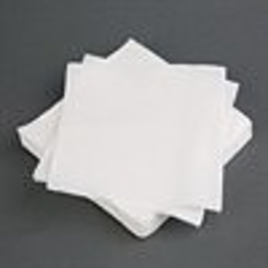 Serviettes blanches recyclables 1 pli - 250(L) x 250(L) mm