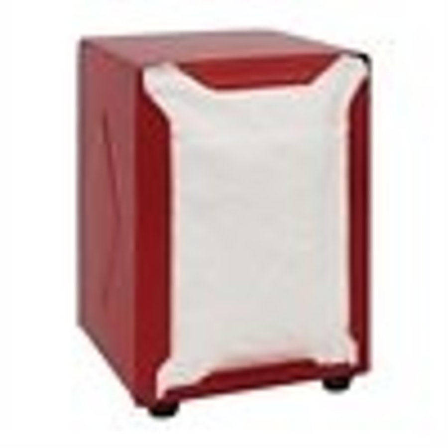 Distributeur de serviettes | Inox | Rouge | 120(H) x 90(L) x 107(P)mm