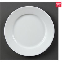 Assiettes à bord large blanches Olympia 202mm, lot de 12