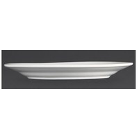 Assiettes à bord large blanches Olympia 202mm, lot de 12