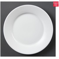 Assiettes à bord large blanches Olympia 230mm, lot de 12