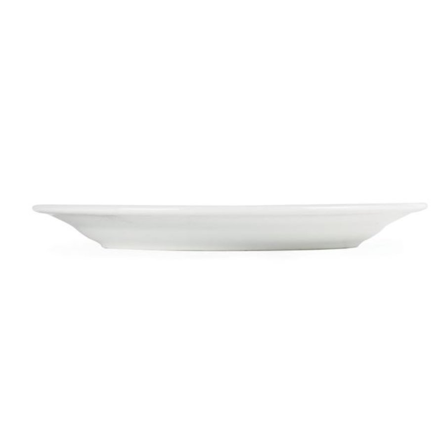 Assiettes à bord large blanches Olympia 230mm, lot de 12