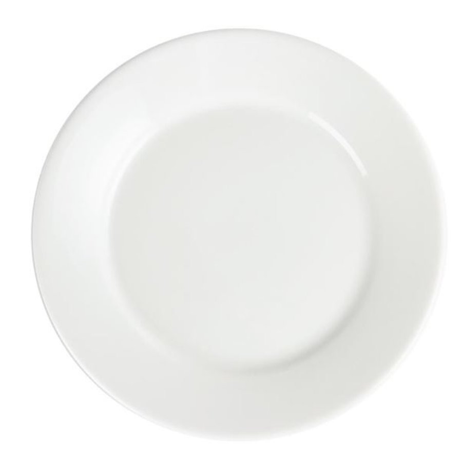 Assiettes à bord large blanches Olympia 230mm, lot de 12