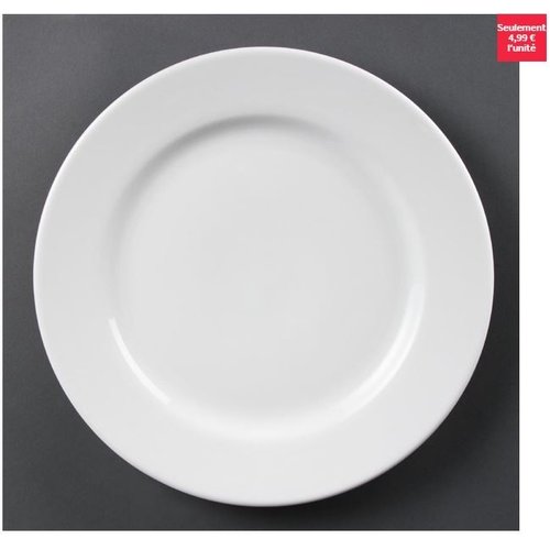  Olympia Assiettes à bord large blanches Olympia 310mm, lot de 6 