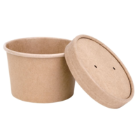 Couvercles en papier pour pots à soupe Fiesta Compostable 98mm | convient pour FB160 FB162 FB164 (lot de 500)