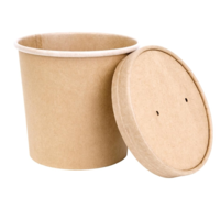 Couvercles en papier pour pots à soupe Fiesta Compostable 118mm | convient pour FB166 et FB168 (lot de 500)