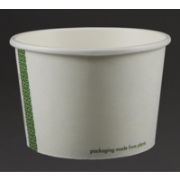 Bols à soupe / glace compostables en papier blanc Vegware 455ml | convient pour GH168 et GF048 (lot de 500)