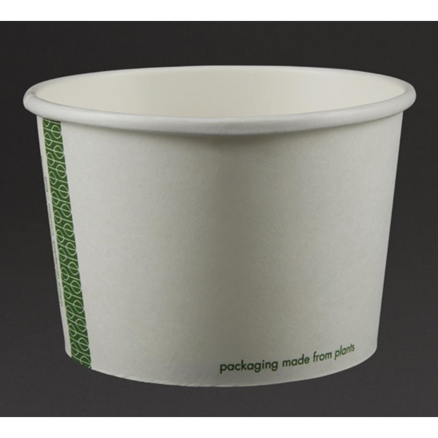 Bols à soupe / glace compostables en papier blanc Vegware 455ml | convient pour GH168 et GF048 (lot de 500)