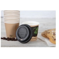Couvercles noirs compostables en CPLA pour gobelets espresso 113ml Fiesta Green (x50)