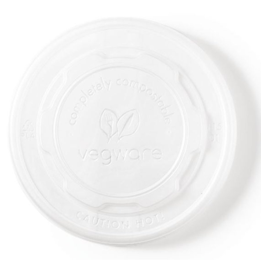 Couvercles pour bols à soupe compostables en papier doublé APL Vegware  | 10 x 115 mm | convient pour GF046 et GF047 | (lot de 500)