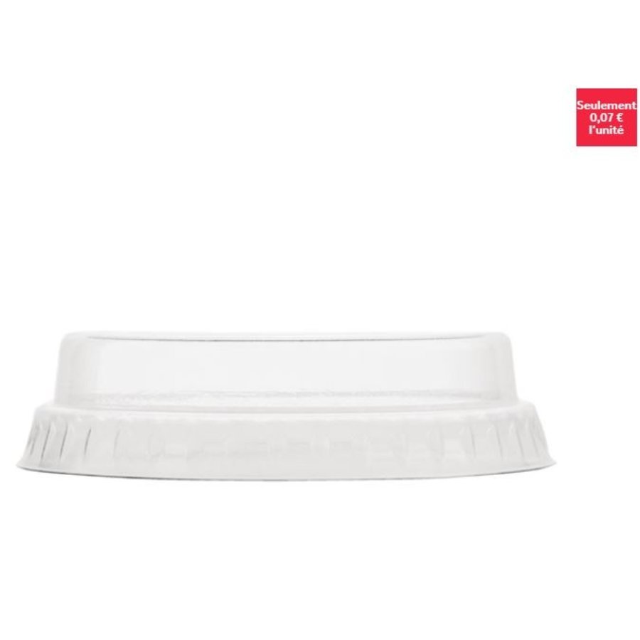 Couvercles transparents plats pleins compostables en PLA Vegware 20 cl (lot de 1000)