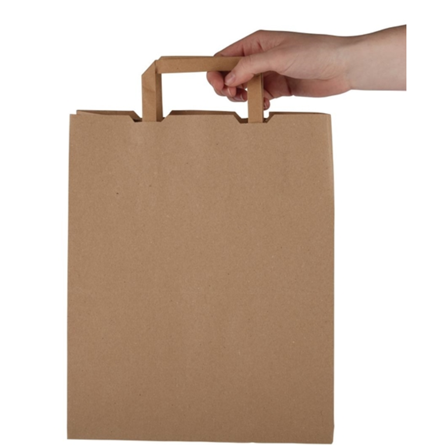 Grands sacs compostables marron en papier recyclé Vegware | 305 x 140 x 250mm (lot de 250)