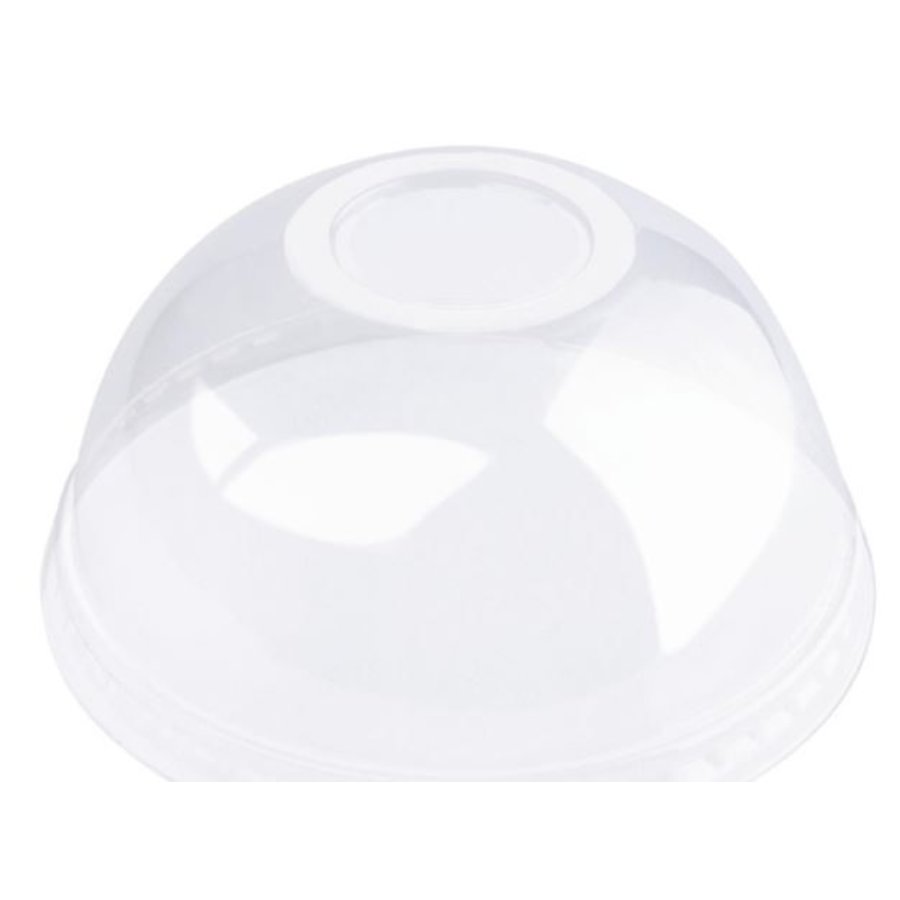 Couvercles dôme compostables transparents en PLA Fiesta Compostable pour gobelets 340/454/568ml | 48 x 100mm (Lot de 1000)