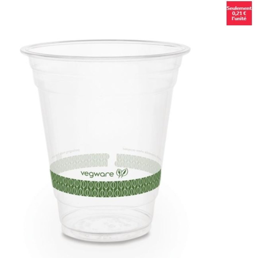 Gobelets en PLA compostables transparents pour boissons froides 340ml (lot de 1000)
