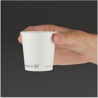 Gobelets blancs expresso compostables Vegware 113 ml | 62 x 62mm (lot de 1000)