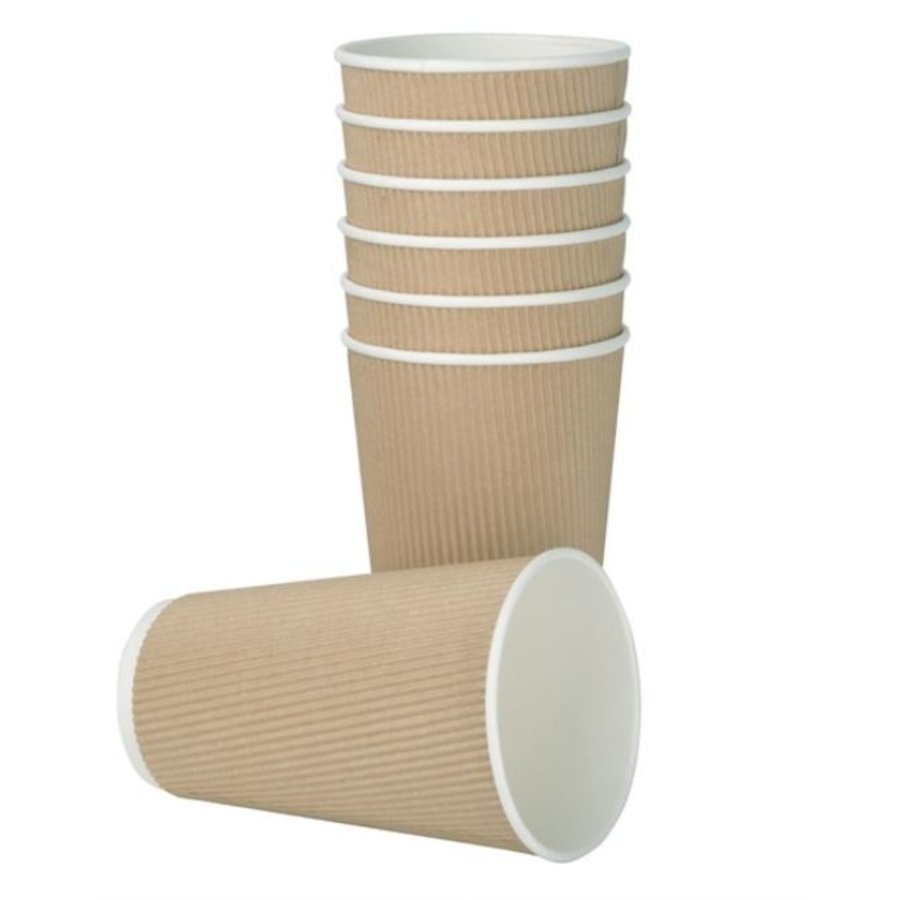 Gobelets simple paroi Fiesta kraft 455ml | 130mm (lot de 25)