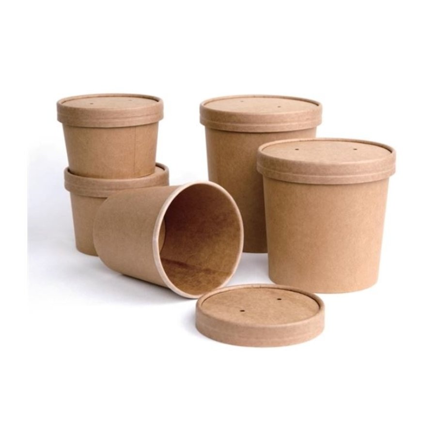 Pots à soupe compostables en PLA Fiesta Green 118 mm - 73,8 cl (lot de 500)