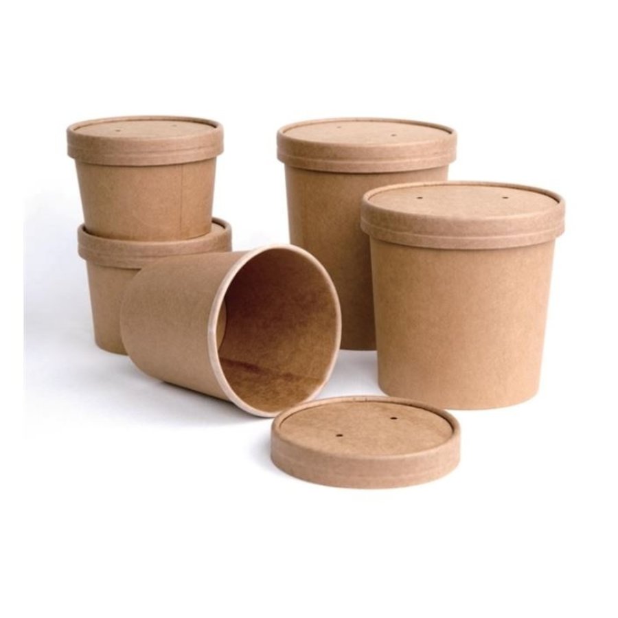 Pots à soupe compostables en PLA Fiesta Compostable 98 mm - 45,4 cl (x500)