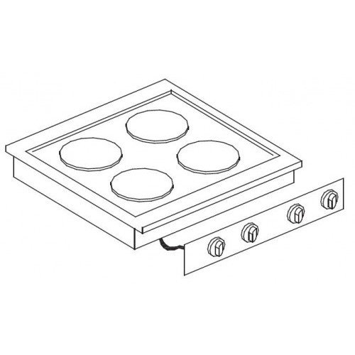  Combisteel Plaque de cuisson Electrique encastrable 4 Plaques 60x60cm 8,2kW 