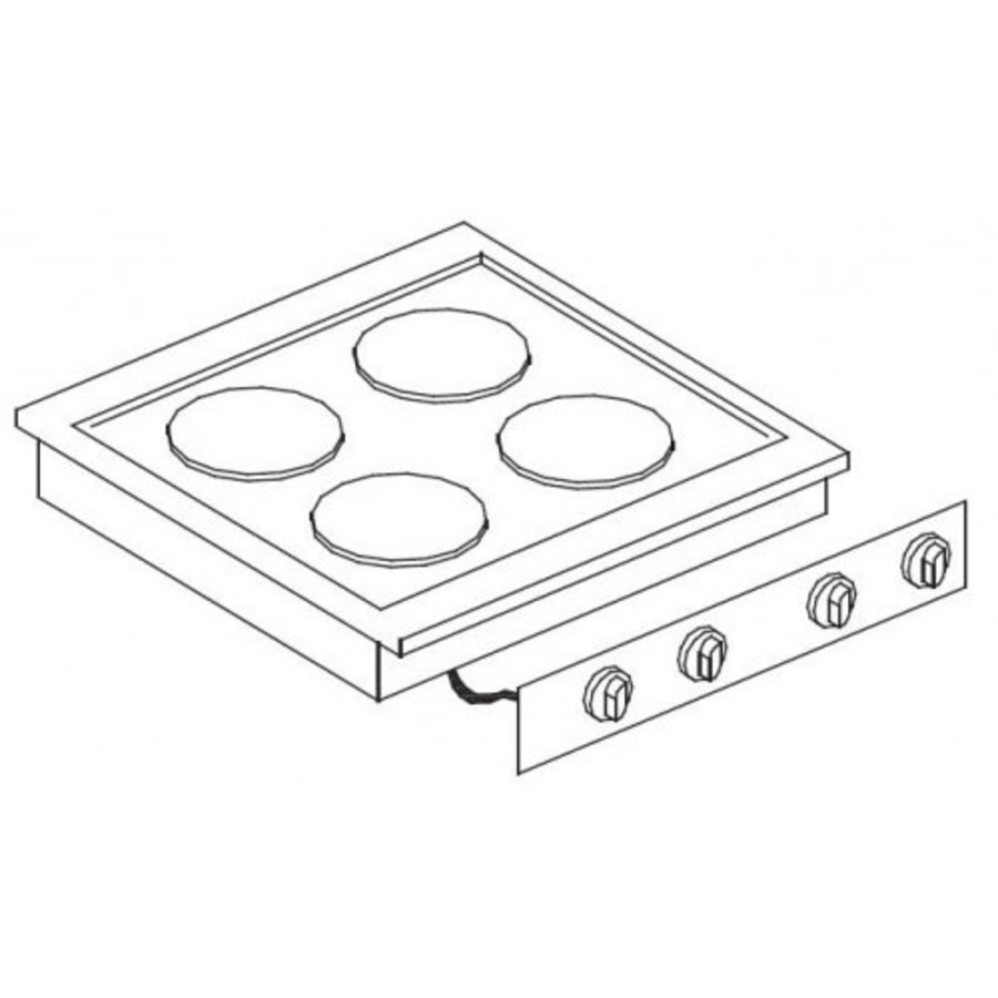 Plaque de cuisson Electrique encastrable 4 Plaques 60x60cm 8,2kW