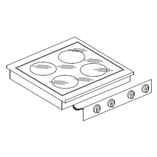  Combisteel Plaque de cuisson Electrique encastrable 4 Plaques 60x60cm 11,3 kW 