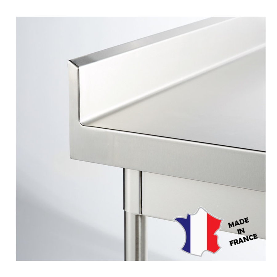 Table démontable rayonnee | Inox | à dosseret | sur vérins en inox| Plusieurs tailles