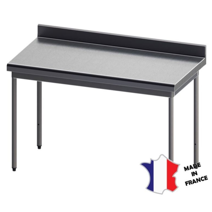 Table démontable rayonnee | Inox | à dosseret | pieds ronds