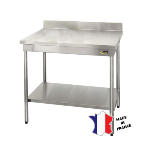  Sofinor Table démontable rayonnee | Inox | à dosseret | avec étagère basse | Plusieurs tailles 