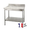 Sofinor Table démontable rayonnee | Inox | à dosseret | avec étagère basse | pieds ronds | sur vérins inox