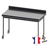 Sofinor Table démontable rayonnee | Inox | à dosseret | pieds ronds | sur roulettes inox