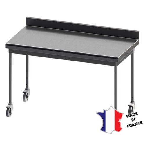  Sofinor Table démontable rayonnee | Inox | à dosseret | pieds ronds | sur roulettes polyamide 