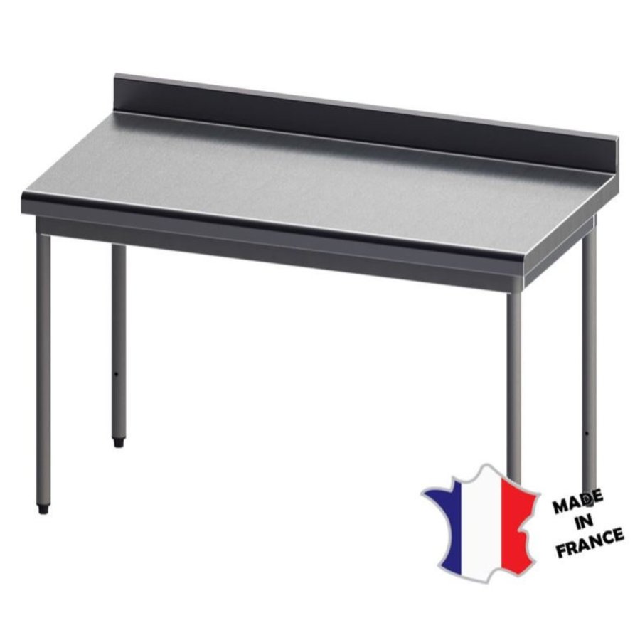 Table démontable rayonnee | Inox | à dosseret | pieds ronds