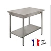 Sofinor Table démontable rayonnee | Inox | centrale | étagère basse | pieds ronds | sur vérins inox