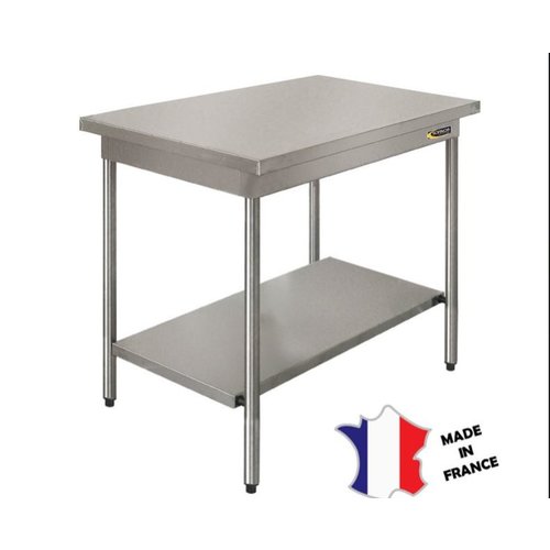  Sofinor Table démontable rayonnee | Inox | centrale | étagère basse | pieds ronds | sur vérins inox 