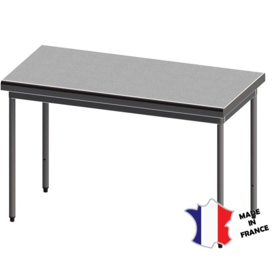 Table demontable rayonnee | Inox | centrale | pieds ronds | sur vérins